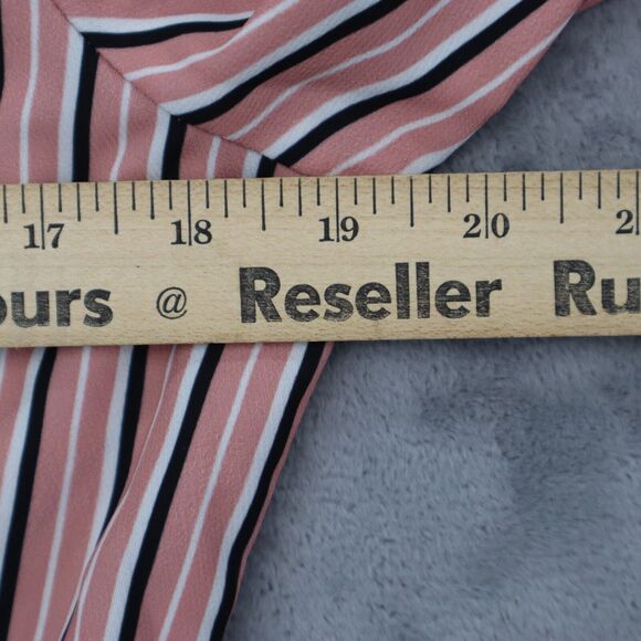 Faballey Shirt Womens L Multicolor Striped Quarter Sleeve VNeck Pullover Blouse - Picture 6 of 16